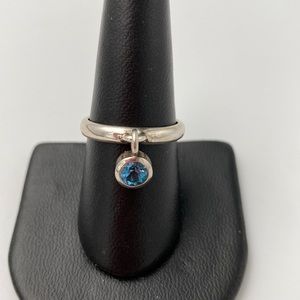 Blue topaz sterling silver charm ring. Stamped 925. Brand new. Size 8.5